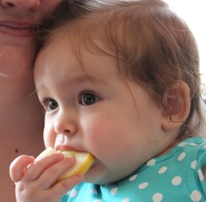 Yes, she's eating the rind and pith of a lemon.  On purpose.  And went back for more.